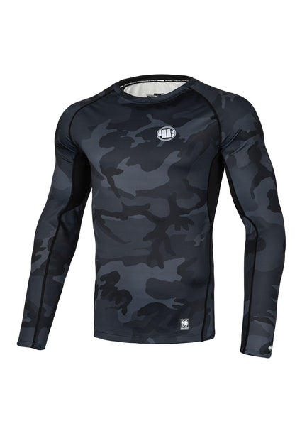 Longsleeve Rashguard Performance Pro plus All Black Camo Small Logo