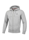 BLUZA ROZPINANA Z KAPTUREM  SMALL LOGO PREMIUM PIQUE SZARA - kup z Pit Bull West Coast Oficjalny Sklep 
