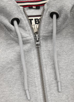 BLUZA ROZPINANA Z KAPTUREM  SMALL LOGO PREMIUM PIQUE SZARA - kup z Pit Bull West Coast Oficjalny Sklep 