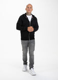 BLUZA ROZPINANA Z KAPTUREM  SMALL LOGO PREMIUM PIQUE CZARNA - kup z Pit Bull West Coast Oficjalny Sklep 