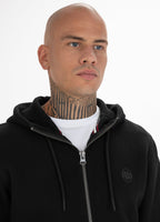 BLUZA ROZPINANA Z KAPTUREM  SMALL LOGO PREMIUM PIQUE CZARNA - kup z Pit Bull West Coast Oficjalny Sklep 