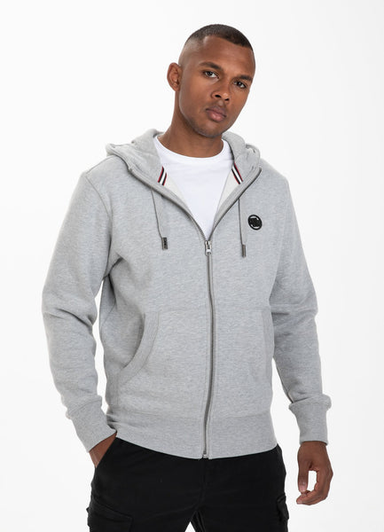 BLUZA ROZPINANA Z KAPTUREM  SMALL LOGO SZARA MLG - kup z Pit Bull West Coast Oficjalny Sklep 
