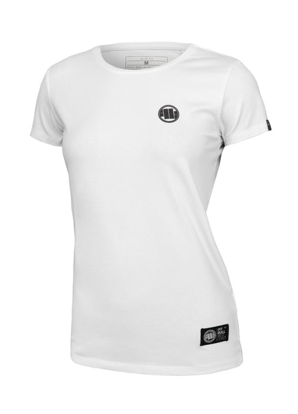 Damska koszulka lycra slim fit SMALL LOGO Biała - kup z Pit Bull West Coast Oficjalny Sklep