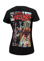 Damska koszulka Meet My Friends Czarna - Pitbullstore.pl