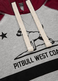 Longsleeve z kapturem Heavyweight CALIFORNIA Szary/Burgundowy - kup z Pit Bull West Coast Oficjalny Sklep 