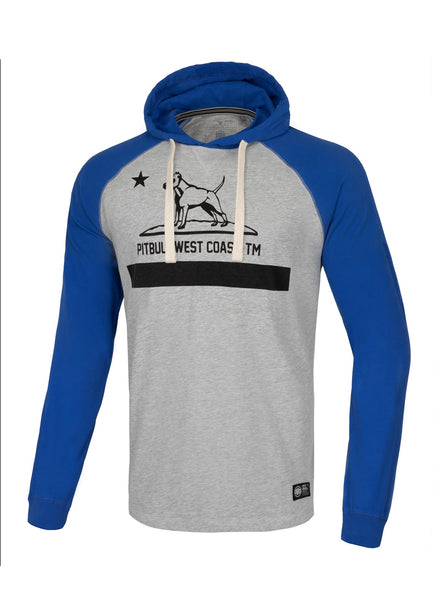 Longsleeve z kapturem Heavyweight CALIFORNIA Szary/Niebieski - kup z Pit Bull West Coast Oficjalny Sklep 