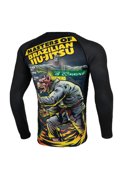 Rashguard longsleeve fitted MASTER OF BJJ Czarny - kup z Pit Bull West Coast Oficjalny Sklep 