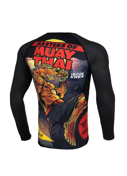 Rashguard longsleeve fitted MASTER OF MUAY THAI Czarny - kup z Pit Bull West Coast Oficjalny Sklep 