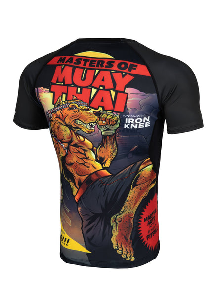 Rashguard fitted MASTER OF MUAY THAI Czarny - kup z Pit Bull West Coast Oficjalny Sklep 